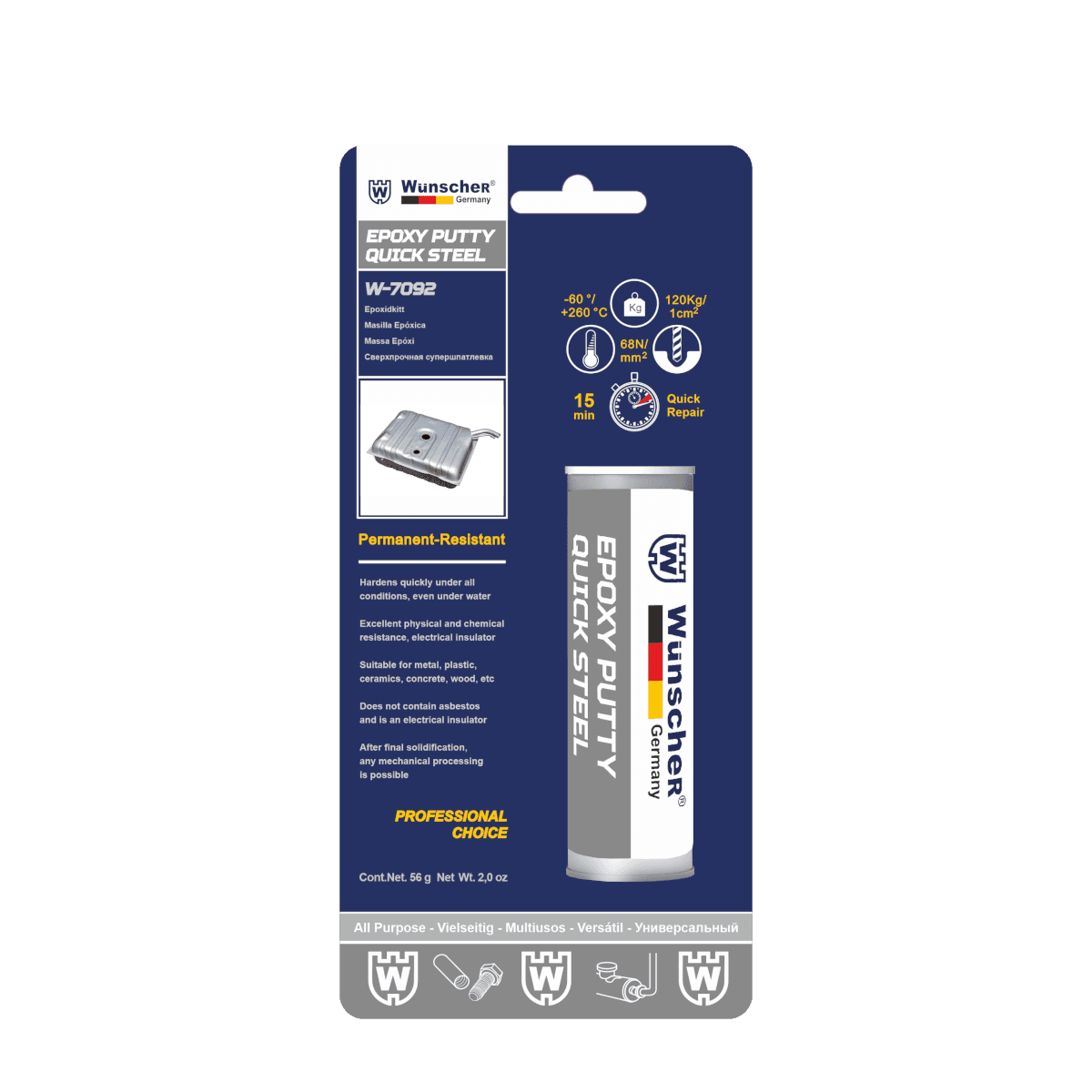 W7092 ეპოქსიდური მასტიკა Quick Steel